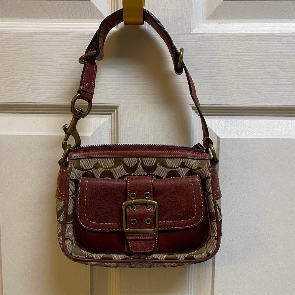 Coach Brown and Tan Mini Bag